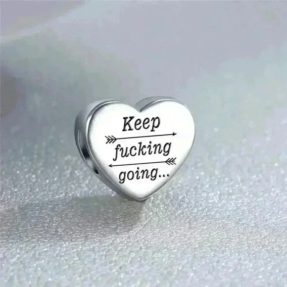 Heart Charm Fit for Pandora Charms Bracelet Inspirational Engraving Jewelry Pers - Picture 4 of 7